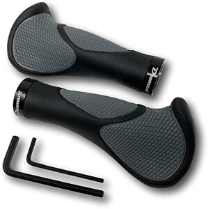 【楽天ランキング1位入賞】Deemount 自転車グリップ ハンドルグリップ クロスバイク マウンテンバイク 握りやすい ソフトラバー取付工具付き (クロ)