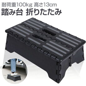 【楽天ランキング1位入賞】踏み台 折りたたみ 耐荷重100kg 車 乗り降り 低い ステップ コンパクト収納 (黒)