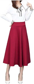 楽天市場 ロングスカート 秋冬 赤の通販