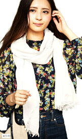 ストール マフラー レディース 薄手 大判 スカーフ ショール ホワイト (ホワイト, 大判)