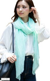 ストール マフラー レディース 薄手 大判 スカーフ ショール ライトグリーン (ライトグリーン, 大判)