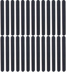 【楽天ランキング1位入賞】ネイルファイル エメリーボード 100G 180G 爪やすり 26本 セット (黒, 27個アソート)