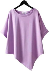 [リリカ] Tシャツ カットソー ゆったり シルエット チュニック カジュアル レディース (M, 紫)
