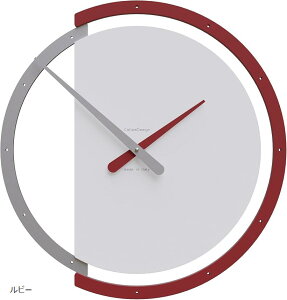 モダンデザインの壁掛け時計 ZAKI 45x47cm CALLEADESIGNの職人によってデザインされ イタリアで製造されています エレガントな壁掛け時計 ギフトにも最適です(ルビー, 45_x_45_cm)