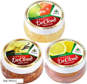 V[V t[o[ DeCloud Shisha Friut Hookah Mix Flavors Set 50-Gram Pack of 3 150 Grams Tobacco  Nicotine Free(3pcs)