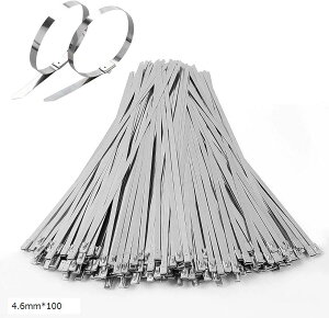 �y�y�V�����L���O1�ʓ��܁z�X�e�����X�����o���h 4.6mmx300mm ���� �X�e�����X�P�[�u���^�C ������ ���O�p �ϔM�� �ό� �ϐH�� 4.6x300 100�{�Z�b�g