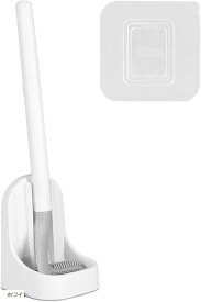 【楽天ランキング1位入賞】シリコン製トイレクリーナー 柔軟ブラシ 細部掃除 防滑ハンドル 傷防止 速乾性 ケース付き ホワイト (ホワイト)