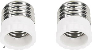 口金変換ソケットアダプター E26>E17変換ソケット 電球ソケット 工事不要 取り付け簡単 (白い, 2個入り)