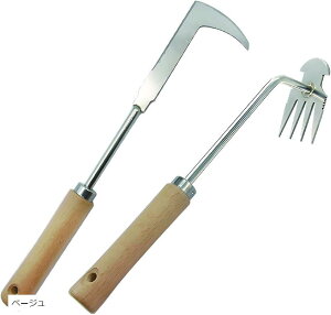 草取り 草抜き 雑草取り道具 四本爪 片手鍬 L字 隙間草刈り鎌 雑草抜き 根抜き ベージュ (ベージュ)