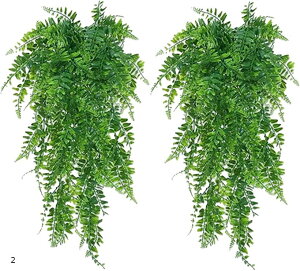 フェイクグリーン 大型 人工観葉植物 おしゃれ かわいい ミニ 吊り下げ 超 リアル 卓上 光触媒 パキラ 壁掛け 造花 インテリア 2個 (グリーン, 特大)