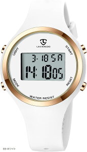 腕時計 レディース うで時計 デジタル腕時計 メンズ 男女兼用 子供腕時計 スポーツウォッチ 多機能付け 目覚まし 日付表示 アウトドア (03-ホワイト)