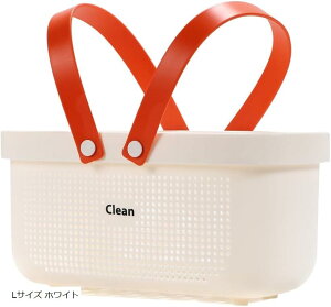 バスルーム用バスケット スパバッグ カゴ バス用品 通気性 大容量 持ち手 持ち運び Lサイズ ホワイト (Lサイズ ホワイト, Lサイズ)