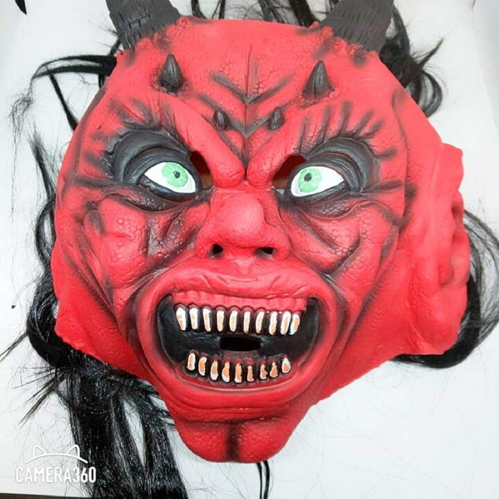 楽天市場 赤鬼 マスク ハロウィン パーティー 学園際 用 仮面 コスプレ 赤 Reapri
