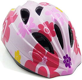 YRINA 子供用 ヘルメット 自転車 キッズ 軽量 サイズ調整可能 男の子 女の子 サイクリング (ピンクの花単品（Sサイズ）)