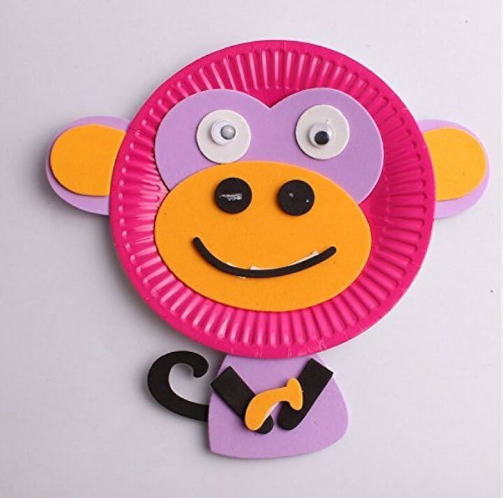 楽天市場 手作り 紙皿 工作キット 材料 自由研究 工作シリーズ 幼稚園 保育園 直径23cmサイズ 8色x5 40皿 カラー紙トレイ 大サイズ 8色x5 40皿 Reapri