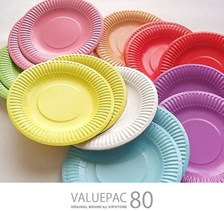 楽天市場 手作り 紙皿 工作キット 材料 自由研究 工作シリーズ 幼稚園 保育園 直径23cmサイズ 8色x5 40皿 カラー紙トレイ 大サイズ 8色x5 40皿 Reapri