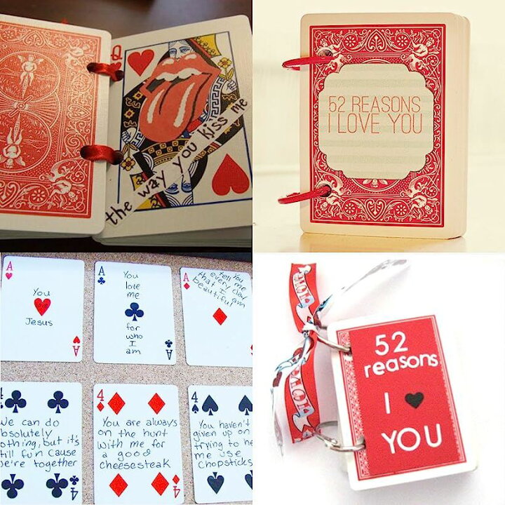 楽天市場 トランプラブレター 用 パンチ穴加工済み 通常サイズ リング付 あなたを愛している52の理由 Reasons I Love You ハンドメイド E255 レッド Reapri