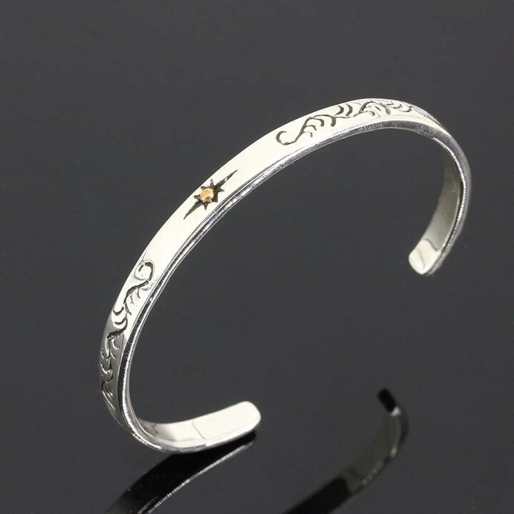 楽天市場】シルバー 925 バングル ブレスレット ゴールドサン 