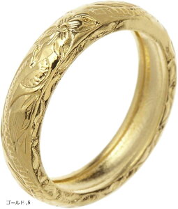 ハワイアンジュエリー ニッケルフリー リードフリー 4cm 波 ハワジュ 太め ピンキーリング お花 金属アレルギー対応 安心 レディース 5号