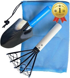 【楽天ランキング1位入賞】潮干狩り セット 貝掘り 親子 家族 子供 忍者くまで 熊手 スコップ あみ袋(3点セット)