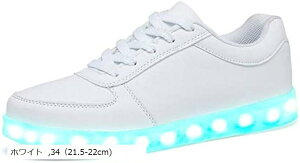 iCg  Y fB[X LbY LED Xj[J[ 7F+4p^[ 11ʂ USB [d 34 21.5-22cm zCg (zCg, 21.5`22.0 cm)