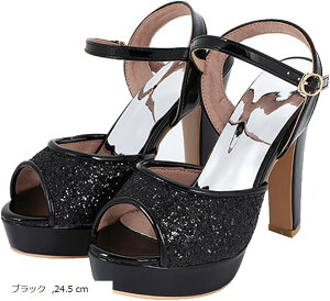 �I�[�v���g�D ���f�B�[�X �n�C�q�[�� �A���N���X�g���b�v �T���_�� �L���L�� �p���v�X 12.5cm �L���o ���� �Y�� ���r (�u���b�N, 24.5 cm)