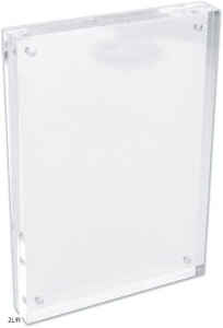 アクリルフォトフレーム 写真 はがき ポスター カード 賞状 額縁 透明 マグネット内蔵 縦 横 自立(透明, ハガキ, ハガキ)