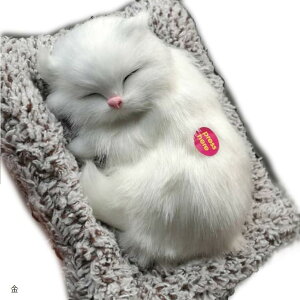猫 置物 インテリア かわいい 活性炭製品 ねこ ぬいぐるみ リアル (金)