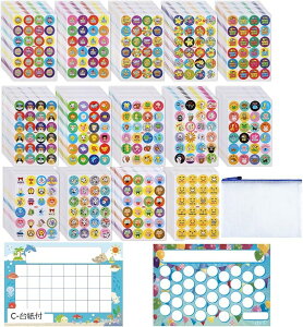 ごほうびシール ご褒美シール 大量 よくできましたシール トイレトレーニングシール (カラフル C-台紙付)