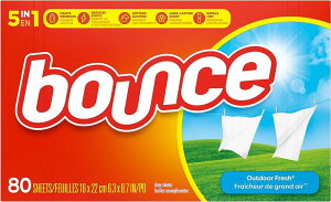 バウンス 乾燥機 柔軟仕上シート 静電気防止 柔軟剤 アウトドアフレッシュの香り 1箱 80枚入り
