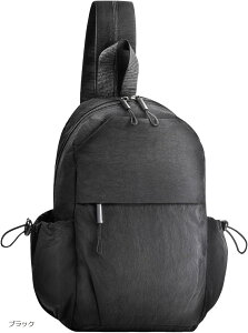 ボディバッグ メンズ レディース ショルダーバッグ 2way リュックにもなる 大容量 軽量 おしゃれ 斜めがけ 通勤 旅行 アウトドア (ブラック)