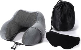 【全商品P5倍★5/16 1:59迄】Teresa ネックピロー 首枕 低反発 旅行 携帯枕 3Dアイマスク付き