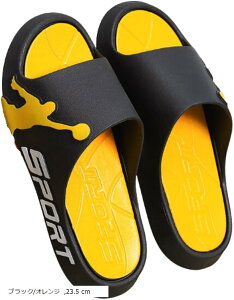 メンズ サンダル スポーツサンダル 弾力性x柔軟性 軽量 ビーチサンダル ウォーキング 通気 ファッションサンダル 室内 (ブラック/オレンジ, 23.5 cm)