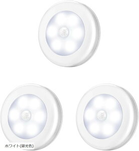 �Z���T�[���C�g ���� �l�� LED �d�r �R�[�h���X �l���Z���T�[���C�g ���� �g�C�� �K�i ������ 3�Z�b�g ���邢 �����F �d���F ���� �}�O�l�b�g���t�� (�z���C�g(�����F))