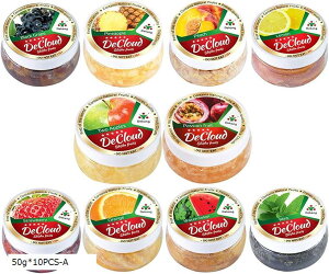 シーシャ フレーバー DeCloud Shisha Friut Hookah Mix Flavors Set Tobacco & Nicotine Free Molasses (50gx10PCS-A)
