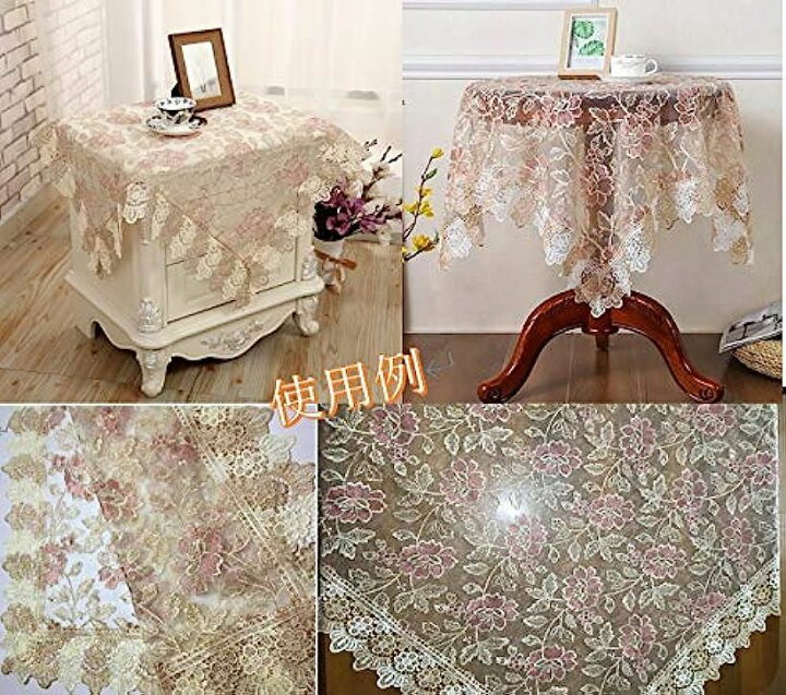 テーブルクロス‐正方形 北欧風‐レース‐透かし花柄 サイドテーブル‐丸テーブル センター重ね‐敷物‐マルチカバー‐家電カバー SweetBaku 110x110( 110x110) スピード発送 Reapri(リアプリ) テーブルクロス テーブセンタークロス レース 北欧 リネン 正方形 円形 丸 花 花柄 刺しゅう テーブル クロス カバー 綿 100%110cm×110cm