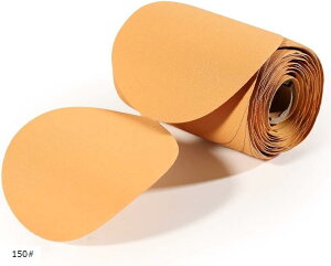 サンドペーパーロール PSA ディスクロール 粘着性 #150 100枚入り 152mm径 のり付き ロール紙やすり 研磨ロール ペーパーディスク ディスクペーパー 研磨ディスク 紙ヤスリ サンディングディス