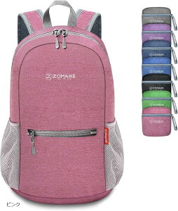 折りたたみリュック アウトドアバック 10L 小型 超軽量 防水 アタックザック バックパック エコバッグ (ピンク, 小型)