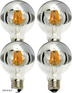 KY LEE LED�t�B�������g�d�� ����G80 2700K�d���F LED�d�� 8W 60W���M�d������ ������ �Ɩ� �ԐڏƖ� �����v ���͋C�Ɩ� �����N���[�� �Ƌ��Ɩ� 4���� (G45-6-Q-2)
