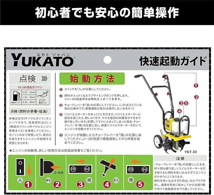楽天市場】【楽天ランキング1位入賞】ミニ 耕うん機排気量52ml YKT-30 