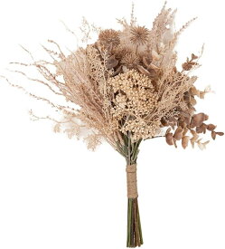 ドライフラワー ブーケ 造花 swag ウェルカムスペース 花束 ウォールフラワー (ブラウン)