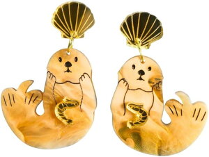 Sea Otter Shrimp Earrings ���b�R �G�r �s�A�X �Z�b�g �I�[�X�g�����A �����{����