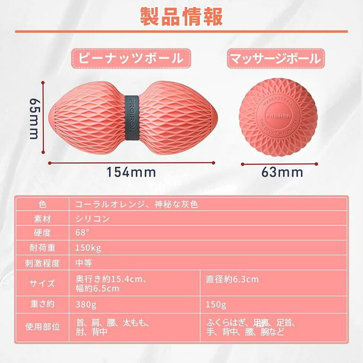 楽天市場 筋膜リリース ボール ストレッチボール ストレッチマッサージボール 肩甲骨 ラクロスボール 3点セット Mdm オレンジ Reapri