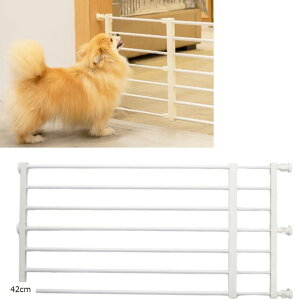 ペットゲート ペットフェンス 犬 猫 柵 室内 犬用フェンス ペットガード 脱走防止 ベビーゲート ベビーフェンス キッチンゲート 階段 伸縮式 (42cm)