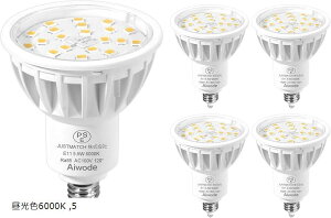 E11 LED�d��E11���� LED�X�|�b�g���C�g5.5W 50-60W�`���� �����F6000K �񒲌���Ή� RA��85 �L�p120�x ���P�x600LM PSE�F�؍� (�����F6000K, 5�Z�b�g)