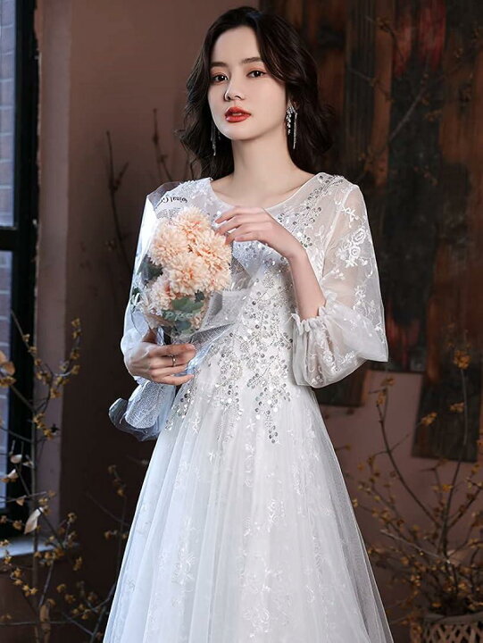 新品ウェディングドレス ウエディングドレス白 パーティー 可愛い 花嫁 