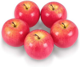 SENYON 食品サンプル リンゴ 果物 フルーツ ディスプレイ 模型 (5個, 赤)