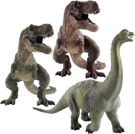 UTST 恐竜 フィギュア セット 恐竜 おもちゃ 恐竜 人形 (Tレックス2体＋ブラキオサウルス)
