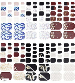 6種類 損傷のない 足の爪 ネイルシール ネイルステッカー ネイルラップ リアルネイルジェールステッカー 可愛い おしゃれ(FC-6-01)