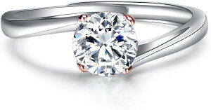 w 925 Vo[ ꗱ O t[TCY ߉\ v[g 4{ 6x6mm CZ fB[X a (zCg)